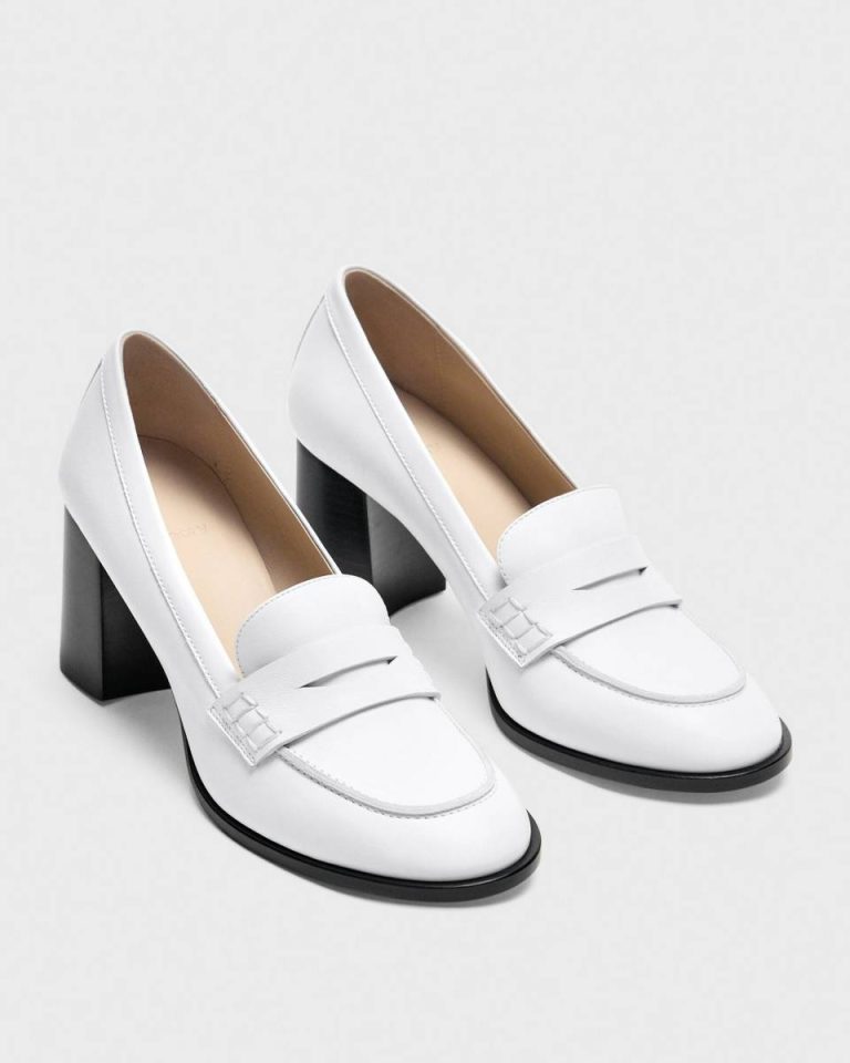 Loafer Pump In Leather Shoes Women Theory White - 5