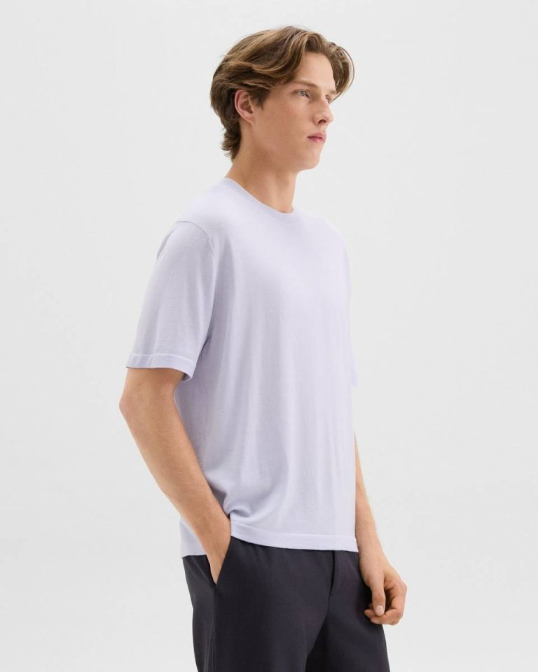 Loungewear Relaxed Tee In Regal Wool Theory Men New Ice - 2