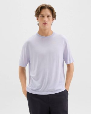 Loungewear Relaxed Tee In Regal Wool Theory Men New Ice - 1