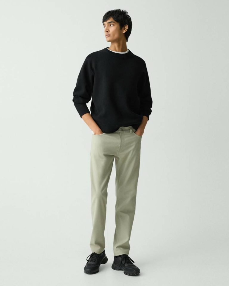 Loungewear Theory Relaxed Crewneck Sweatshirt In Light Bilen Men Black - 5