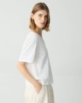Loungewear White Relaxed V-Neck Tee In Slub Cotton Women Theory - 2