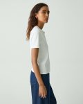 Loungewear Women Theory Ivory Ribbed Henley Top In Compact Stretch Knit - 2