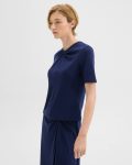 Marina Blue Women Theory Twisted Sleeveless Top In Viscose-Wool Sweaters + Cardigans - 2