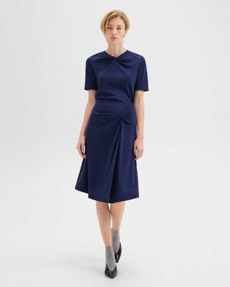 Marina Blue Women Theory Twisted Sleeveless Top In Viscose-Wool Sweaters + Cardigans - 5