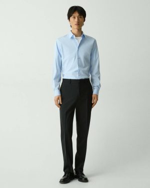 Mayer Pant In Stretch Wool Theory Men Deep Black Pants - 1