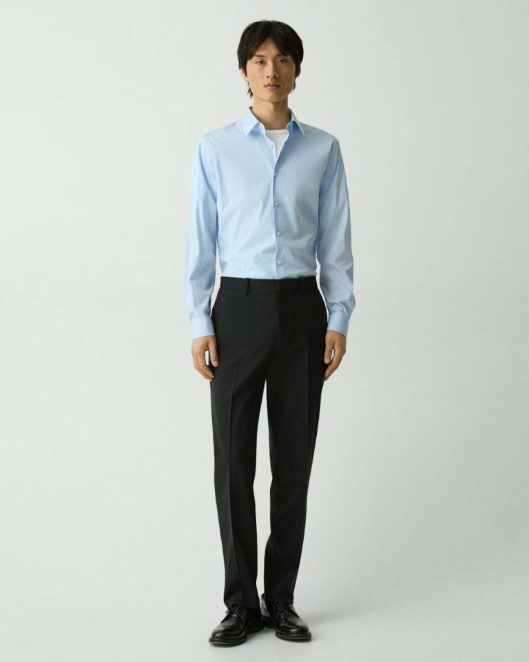 Mayer Pant In Stretch Wool Theory Men Deep Black Pants - 1