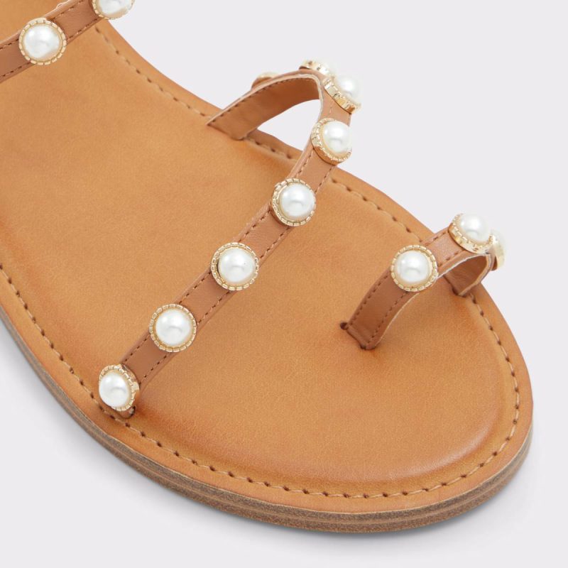 Medium Brown Aldo Sandals Coreydale Medium Brown Women's Flat Sandals Women - 5