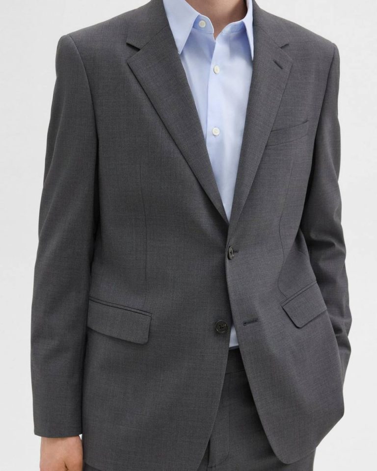 Medium Charcoal Blazers + Jackets Chambers Blazer In Stretch Wool Theory Men - 4