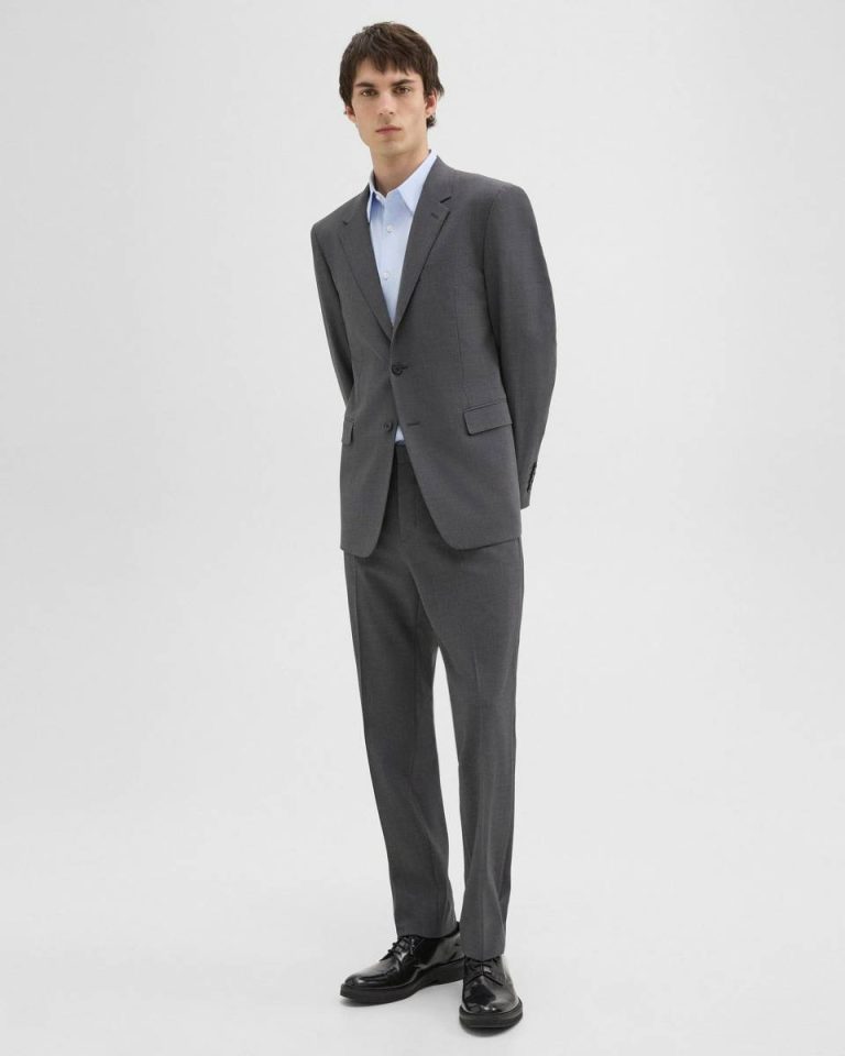 Medium Charcoal Blazers + Jackets Chambers Blazer In Stretch Wool Theory Men - 5