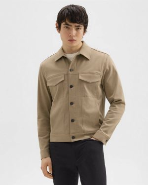 Men Bark Theory River Trucker Jacket In Neoteric Twill Blazers + Jackets - 1
