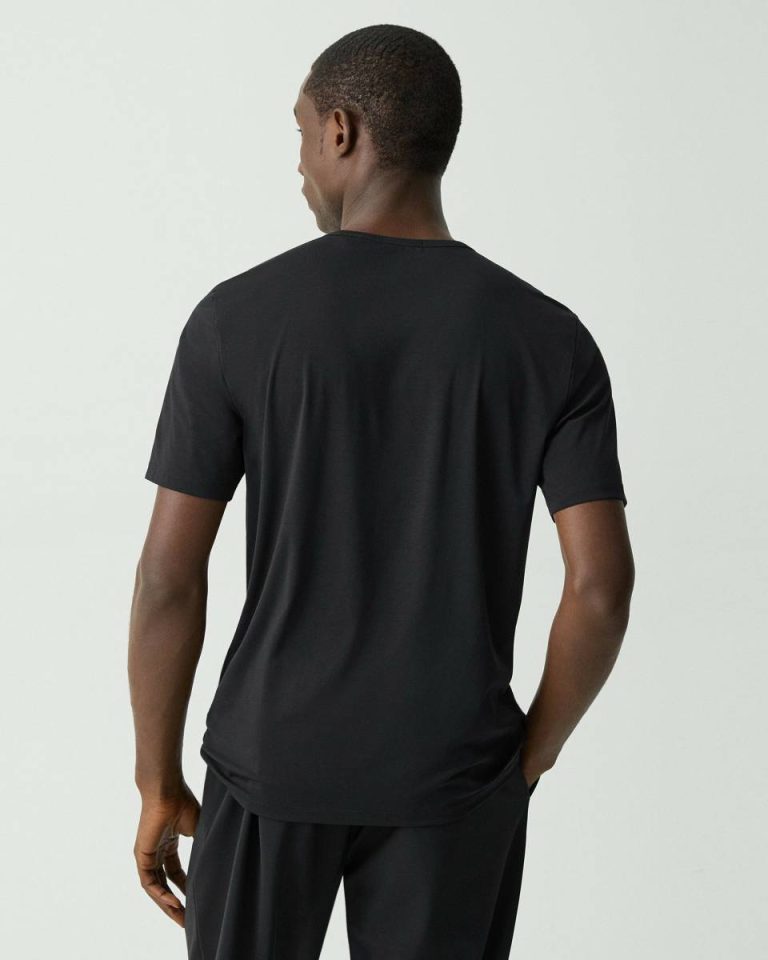 Men Black Crewneck Tee In Perform Jersey Theory T-Shirts + Polos - 3