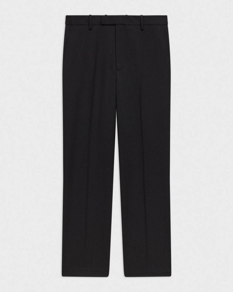 Men Black Pants Theory Straight Pant In Wool-Blend Twill - 5