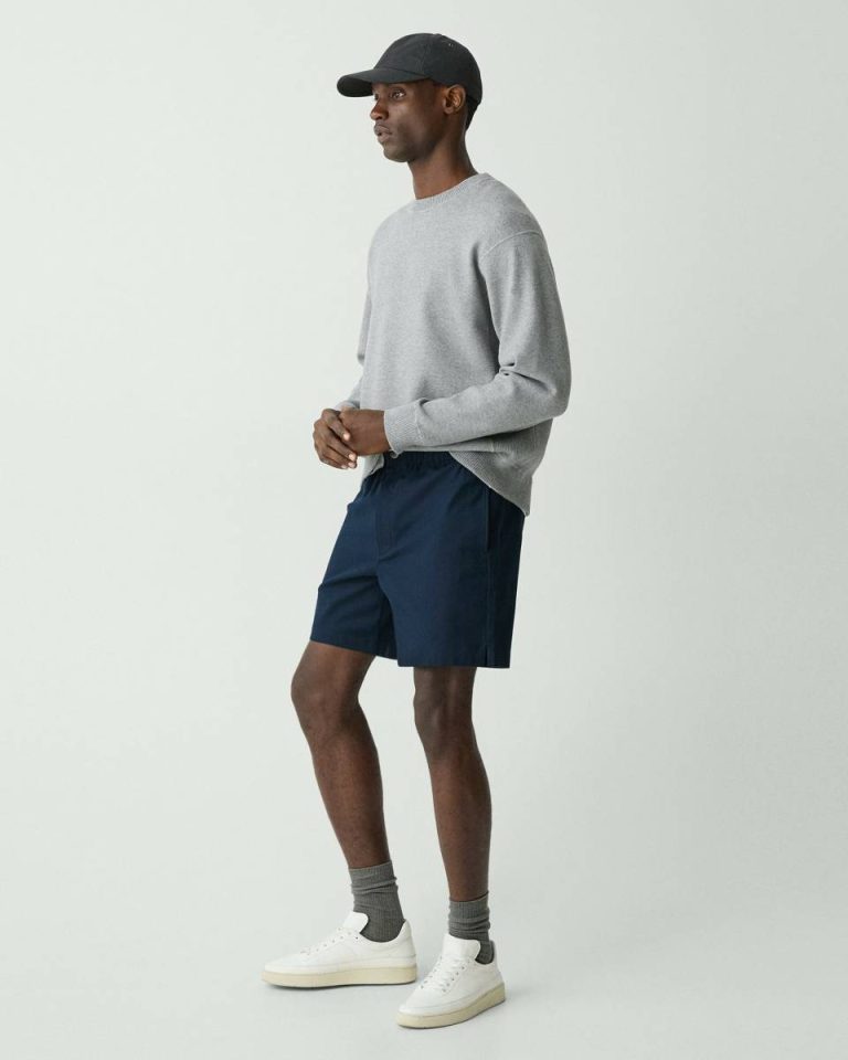 Men Drawstring Short In Stretch Cotton Canvas Baltic Pants Theory - 2