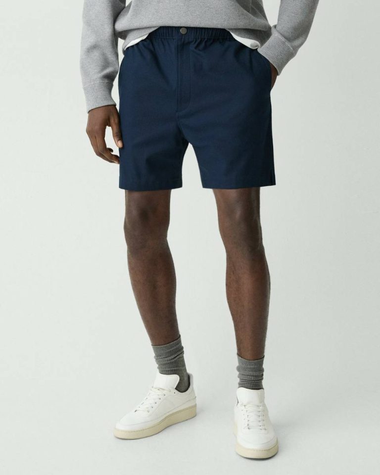 Men Drawstring Short In Stretch Cotton Canvas Baltic Pants Theory - 4