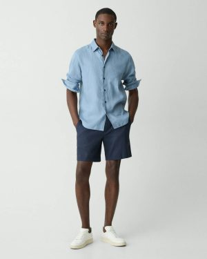 Men Eclipse Pants Curtis Drawstring Short In Good Linen Theory - 1