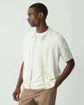 Men Eggshell Cairn Short-Sleeve Sweater In Cotton Theory Shirts - 2