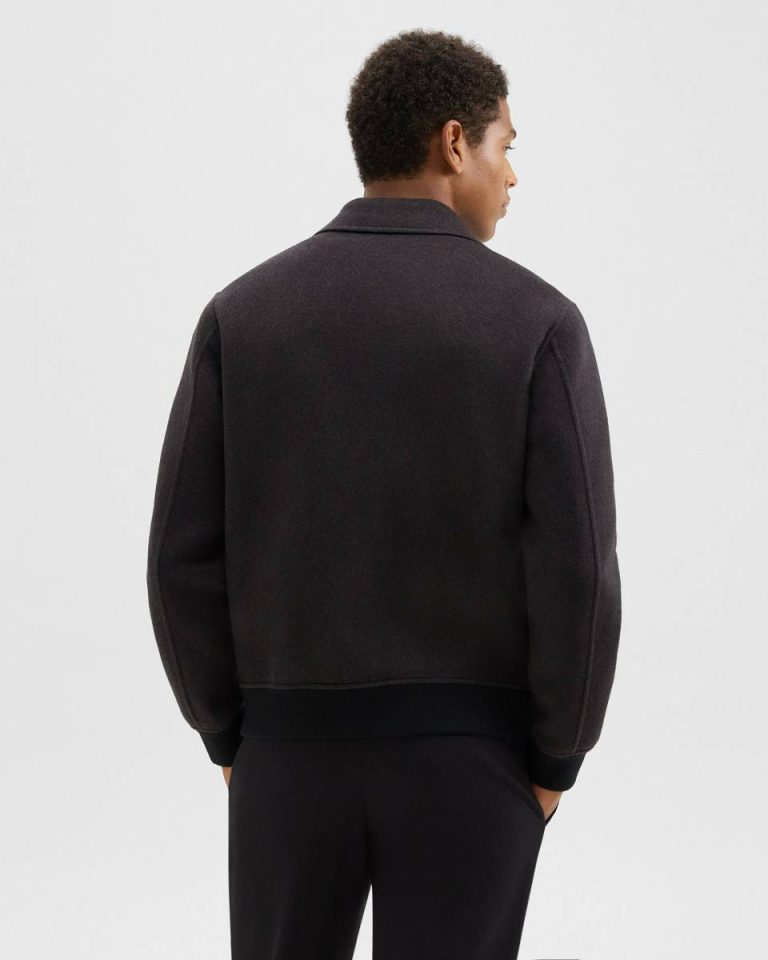 Men Hickory Melange Theory Sean Jacket In Double-Face Wool-Cashmere Outerwear - 3