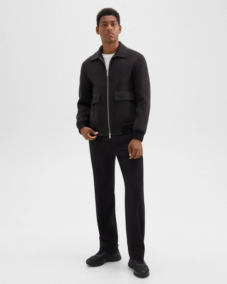 Men Hickory Melange Theory Sean Jacket In Double-Face Wool-Cashmere Outerwear - 5