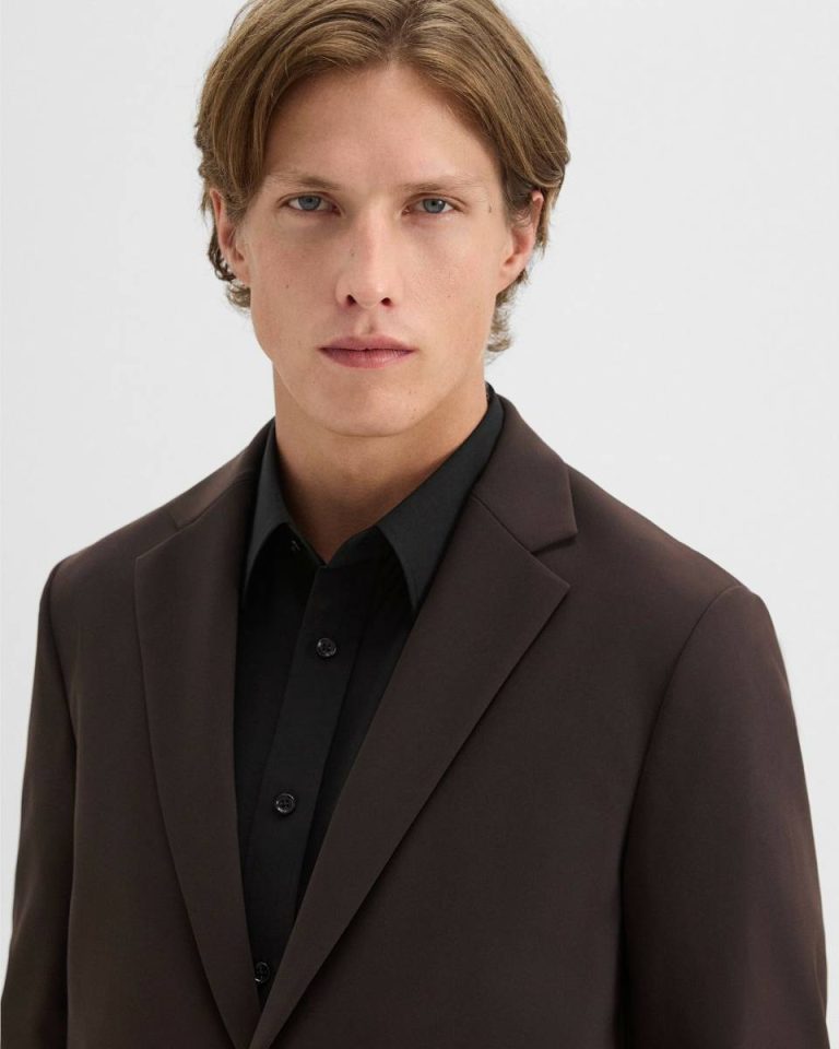 Men Hickory Theory Clinton Blazer In Precision Ponte Blazers + Jackets - 4