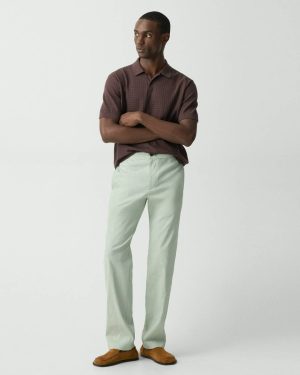 Men Light Greenstone Theory Curtis Drawstring Pant In Good Linen Pants - 1