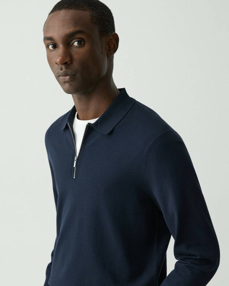 Men Quarter-Zip Polo Sweater In Light Bilen Loungewear Baltic Theory - 4