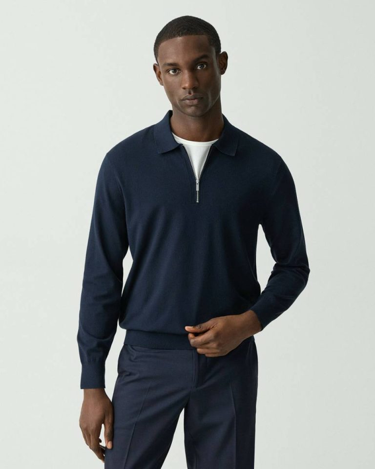 Men Quarter-Zip Polo Sweater In Light Bilen Loungewear Baltic Theory - 1