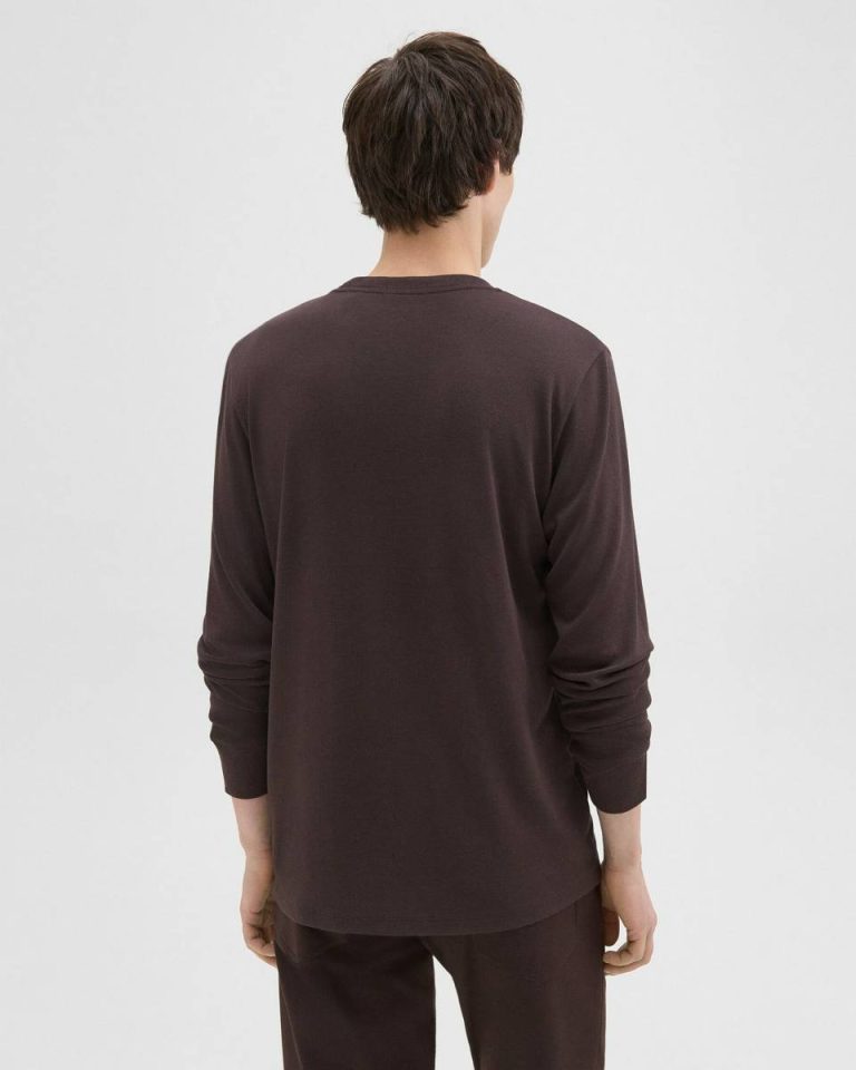 Men T-Shirts + Polos Essential Long-Sleeve Tee In Anemone Modal Jersey Hickory Theory - 3