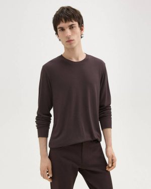 Men T-Shirts + Polos Essential Long-Sleeve Tee In Anemone Modal Jersey Hickory Theory - 1
