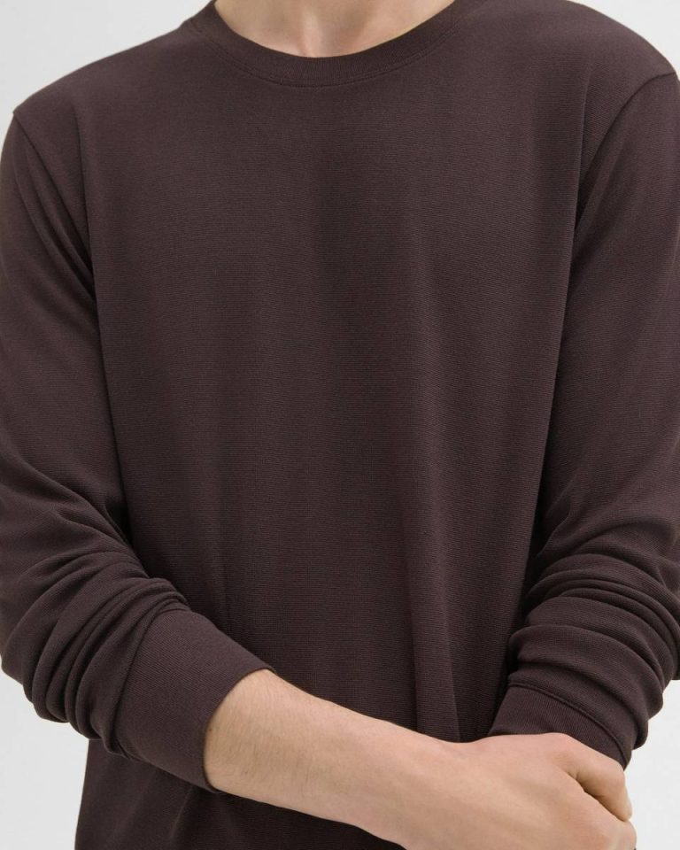Men T-Shirts + Polos Essential Long-Sleeve Tee In Anemone Modal Jersey Hickory Theory - 4