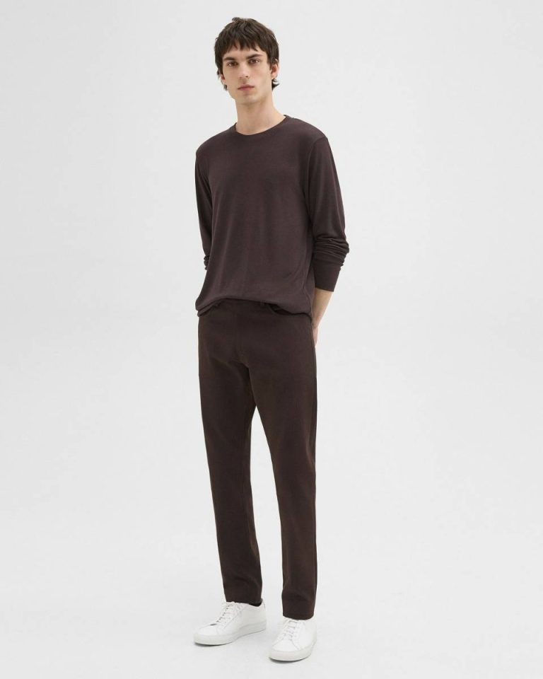 Men T-Shirts + Polos Essential Long-Sleeve Tee In Anemone Modal Jersey Hickory Theory - 5