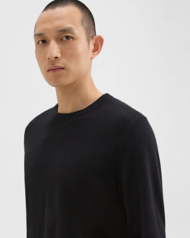 Men Theory Black Hilles Crewneck Sweater In Cashmere Sweaters + Cardigans - 4
