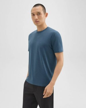 Men Theory Dorian Tee In Active Knit Twilight T-Shirts + Polos - 1