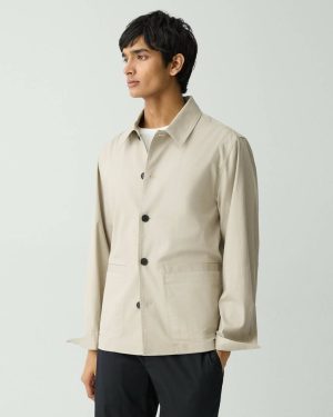 Men Theory Earl Grey Chore Coat In Stretch Cotton Outerwear - 1