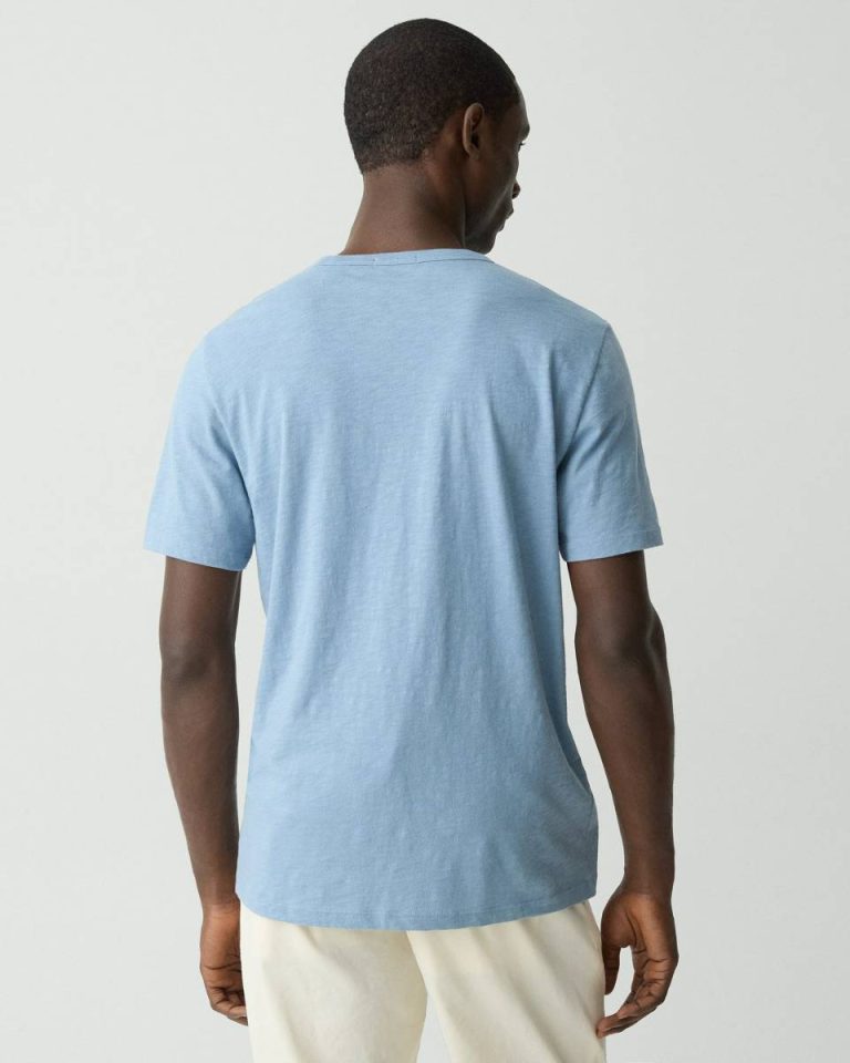 Men Theory Essential Tee In Cosmos Slub Cotton Rainstorm T-Shirts + Polos - 3