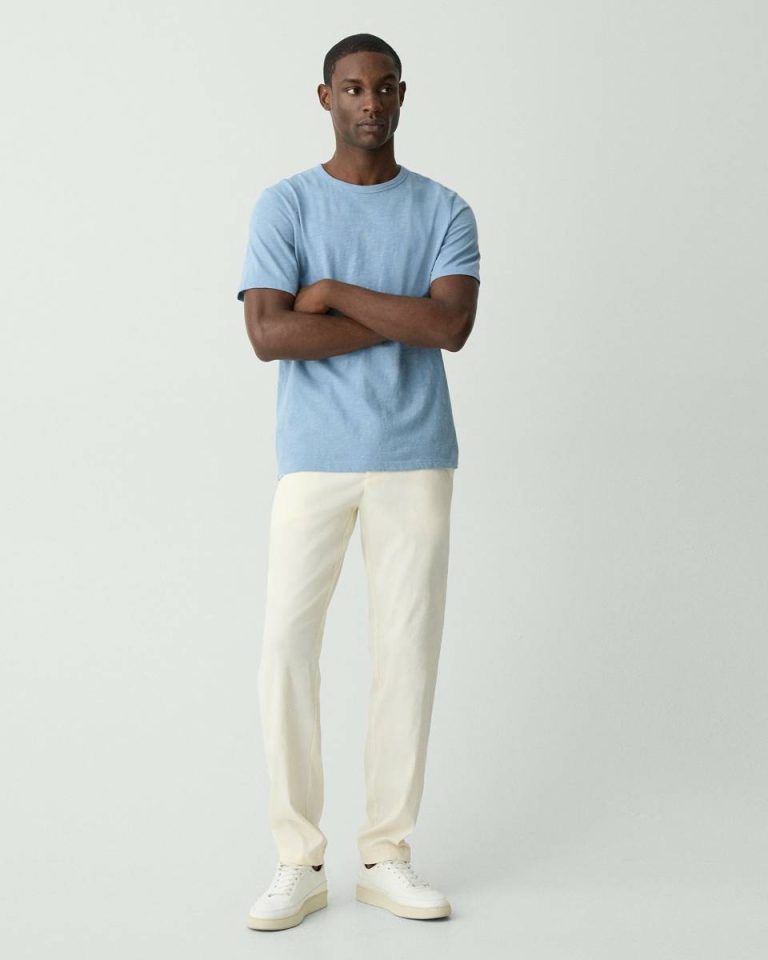 Men Theory Essential Tee In Cosmos Slub Cotton Rainstorm T-Shirts + Polos - 5