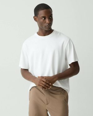 Men Theory Loungewear Relaxed Tee In Cotton Jersey White - 1