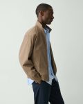 Men Theory Outerwear Stand Collar Jacket In Cotton-Blend Twill Walnut - 2