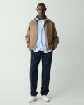 Men Theory Outerwear Stand Collar Jacket In Cotton-Blend Twill Walnut - 5
