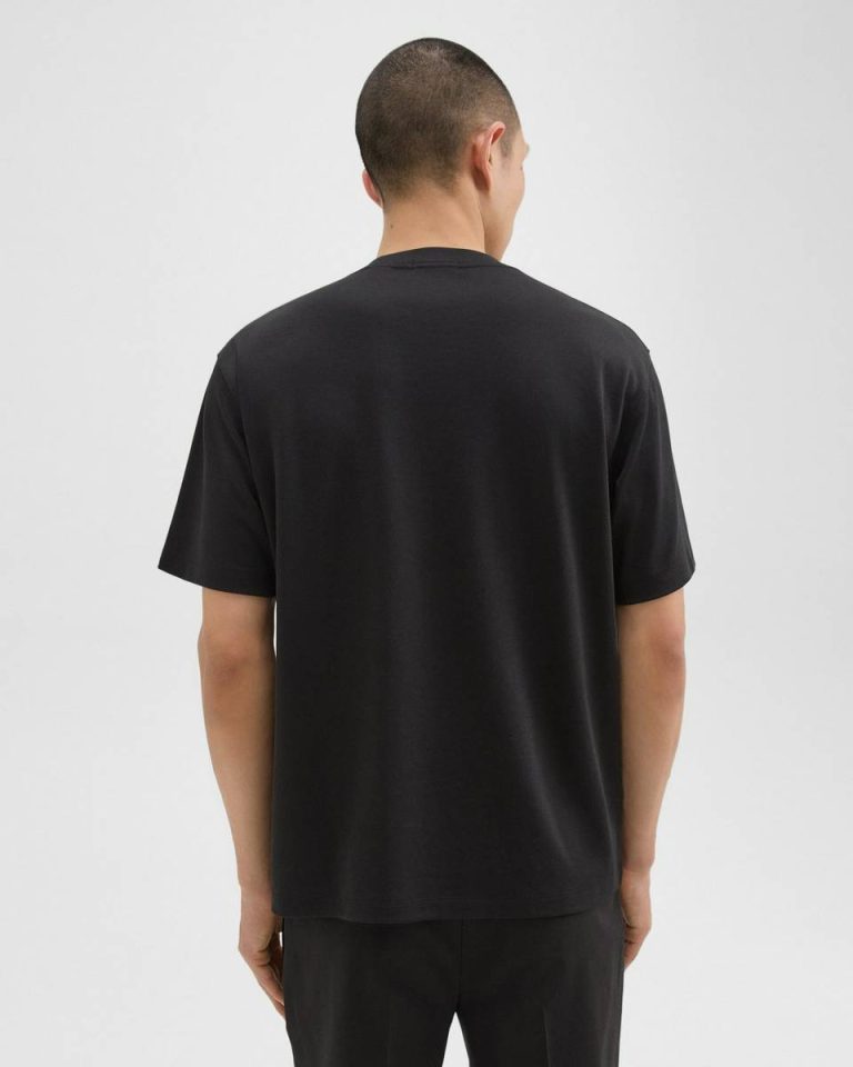 Men Theory Relaxed Tee In Cotton Jersey Loungewear Black - 3