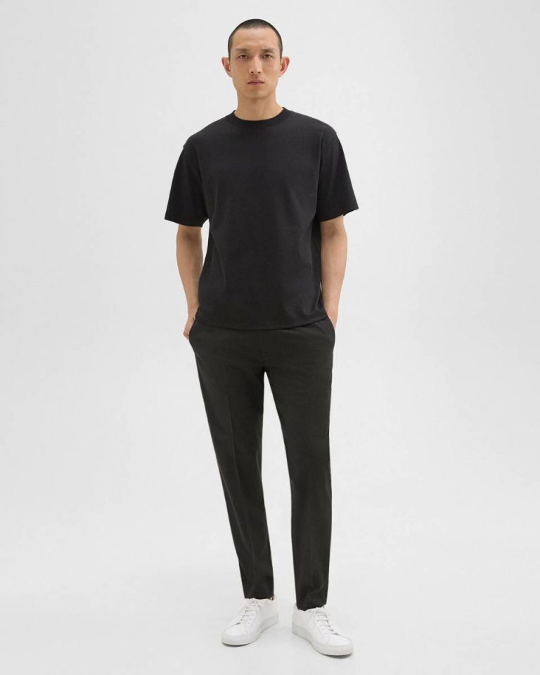 Men Theory Relaxed Tee In Cotton Jersey Loungewear Black - 5