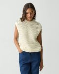 Natural Sweater Vest In Rounded Cotton Sweaters + Cardigans Women Theory - 1