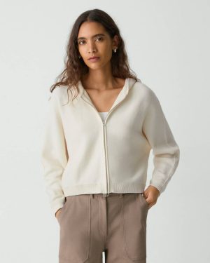 Natural Theory Zip-Up Hoodie In Rounded Cotton Women Sweaters + Cardigans - 1