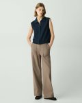 Navy Zip-Up Vest In Rounded Cotton Theory Women Sweaters + Cardigans - 5