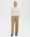 New Camel Double Pleat Pant In Sleek Flannel Theory Pants Women - 1