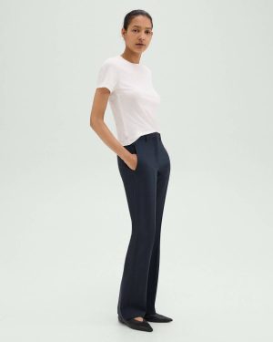 Nocturne Navy Pants Flared Pant In Good Wool Theory Women - 1