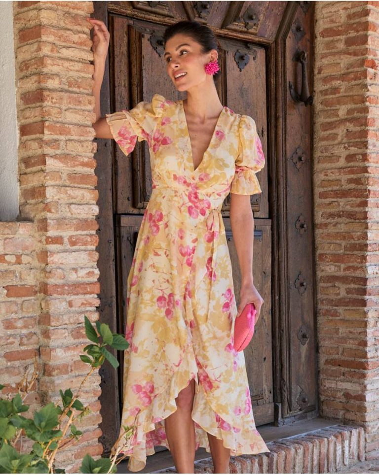 Ochre Bruna Flowers Dress Polín Et Moi Dresses Women - 1