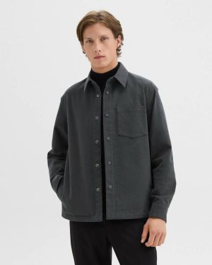 Outerwear Graphite Theory Men Shirt Jacket In Moleskin Twill - 1