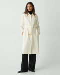 Outerwear Slim Car Coat In Admiral Crepe Theory Rice Women - 1