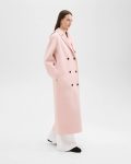 Outerwear Women New Blush Double-Breasted Overcoat In Double-Face Wool-Cashmere Theory - 2
