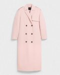 Outerwear Women New Blush Double-Breasted Overcoat In Double-Face Wool-Cashmere Theory - 5